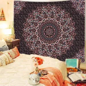 Indian Mandala Tapestry Psychedelic Passion Rose Gold Wall Hanging Boho Decor
