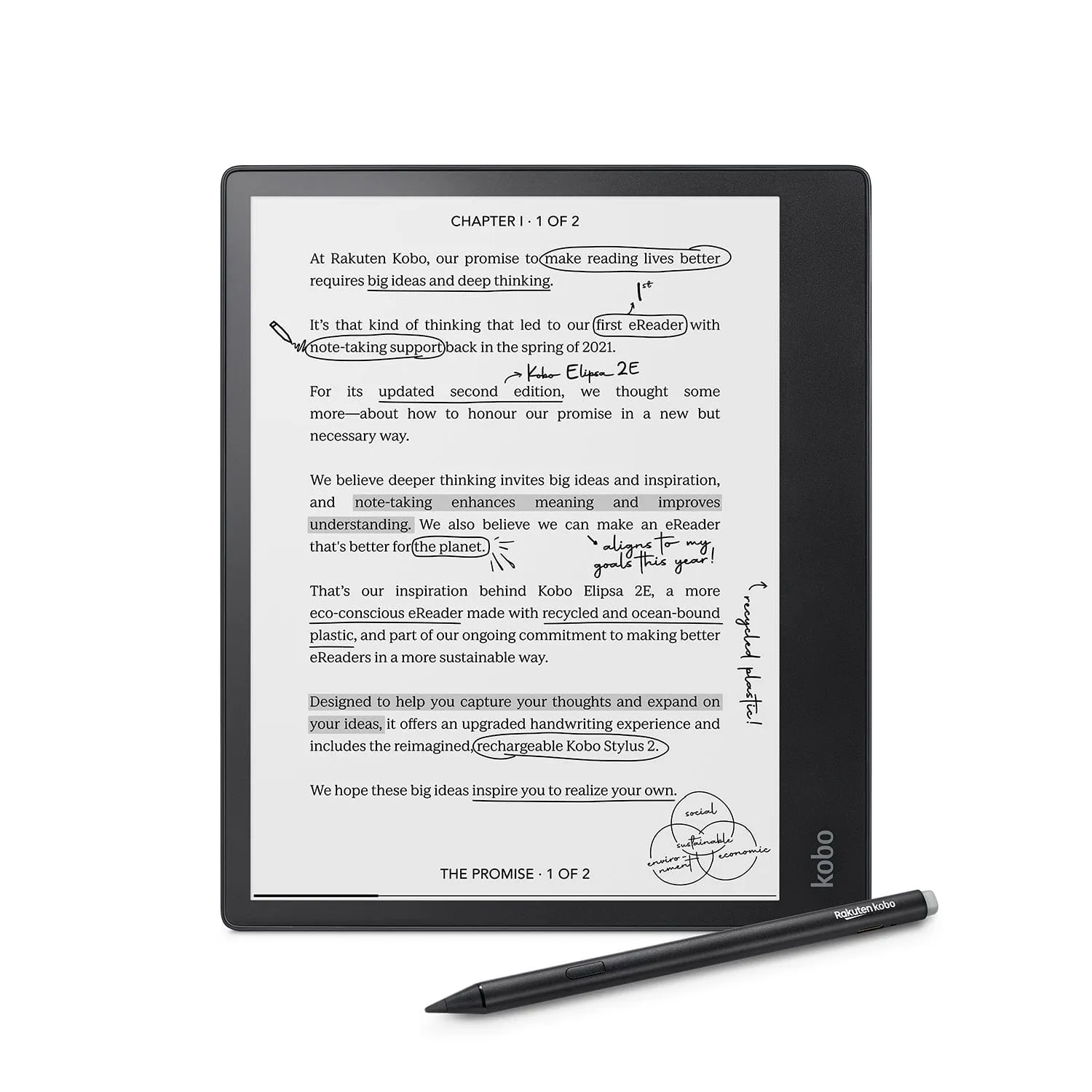 Kobo Elipsa 2E E-Reader with Stylus