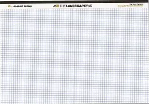 Landscape Format Writing Pad Quad Ruled 11 X 9-1/2 White 40 Sheets/Pad
