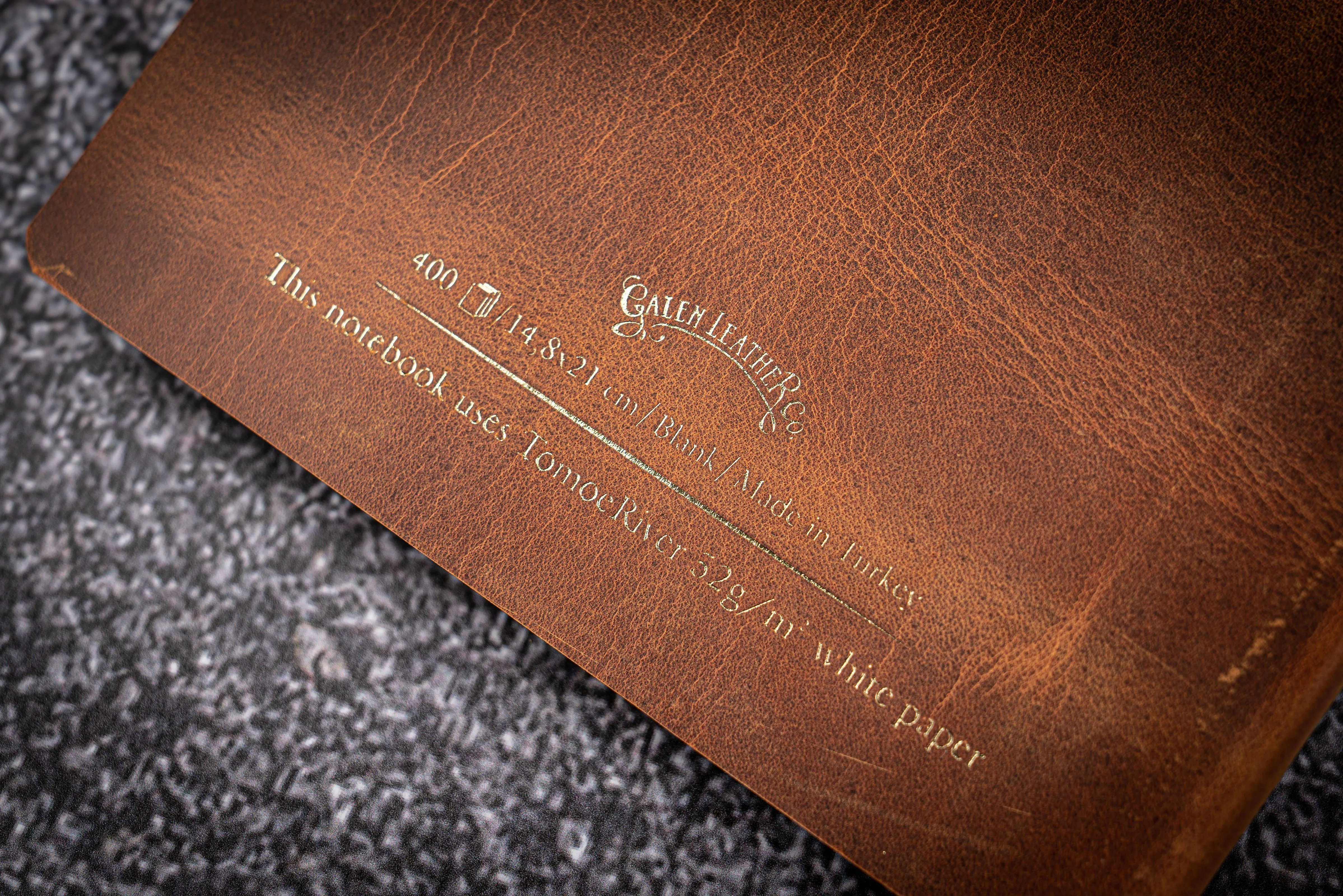 Leather Notebook - Tomoe River Paper - A5 - Crazy Horse Brown