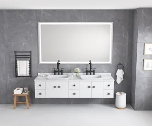 LED Bathroom Mirror  84 "x   48" with Front and Backlight, Large Dimmable Wall Mirrors with Anti-Fog, Shatter-Proof, Memory, 3 Colors, LED Vanity Mirror