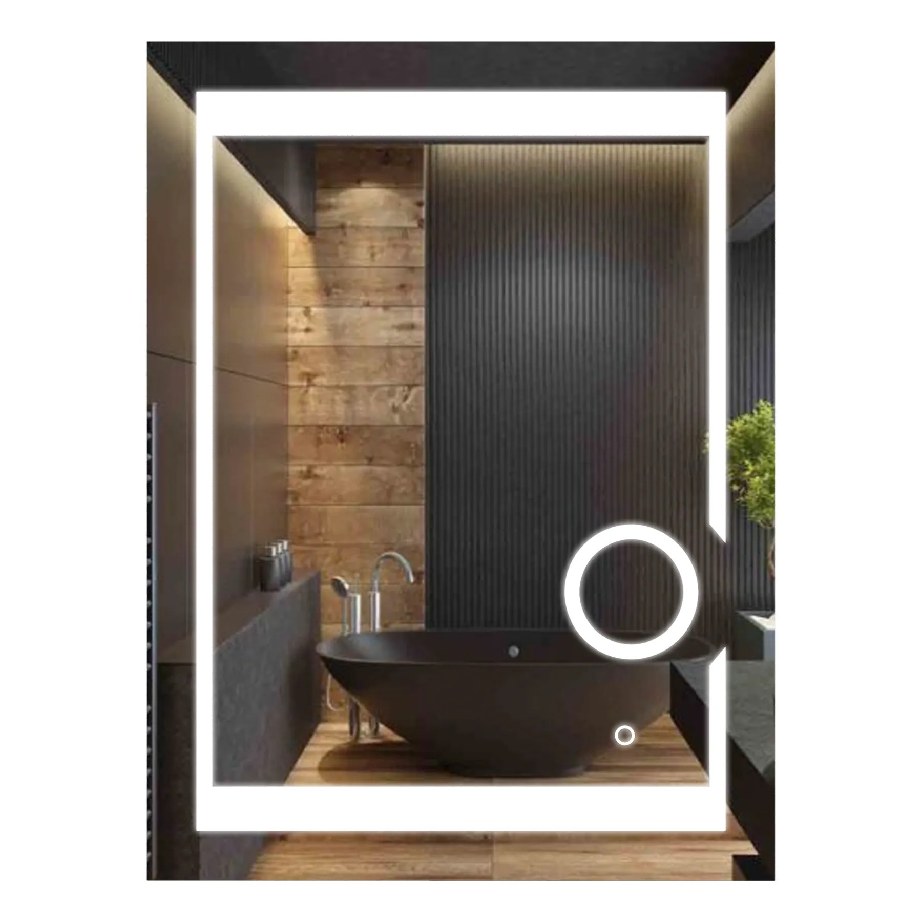 LED Lighted Bathroom Vanity Mirror with Magnifying Mirror, Anti-Fog, Touch Button, CRI 90 ,Adjustable Color Temperature & Remembrance Makeup Mirror, Auspice Style