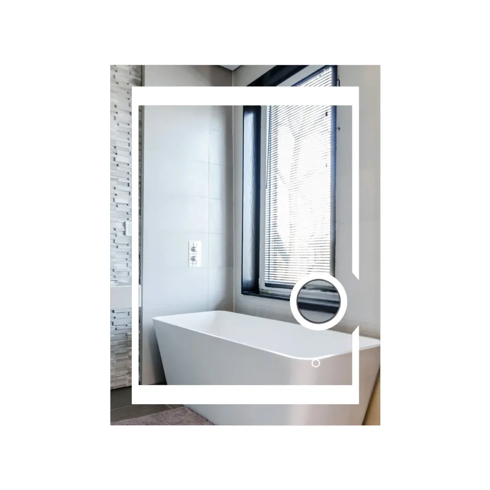 LED Lighted Bathroom Vanity Mirror with Magnifying Mirror, Anti-Fog, Touch Button, CRI 90 ,Adjustable Color Temperature & Remembrance Makeup Mirror, Auspice Style