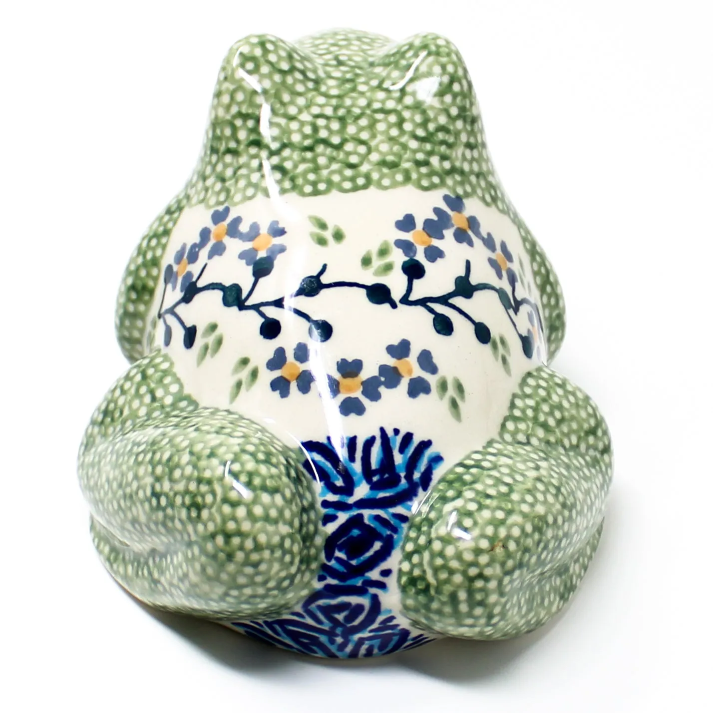 Lg Garden Frog-Miniature in Blue Meadow