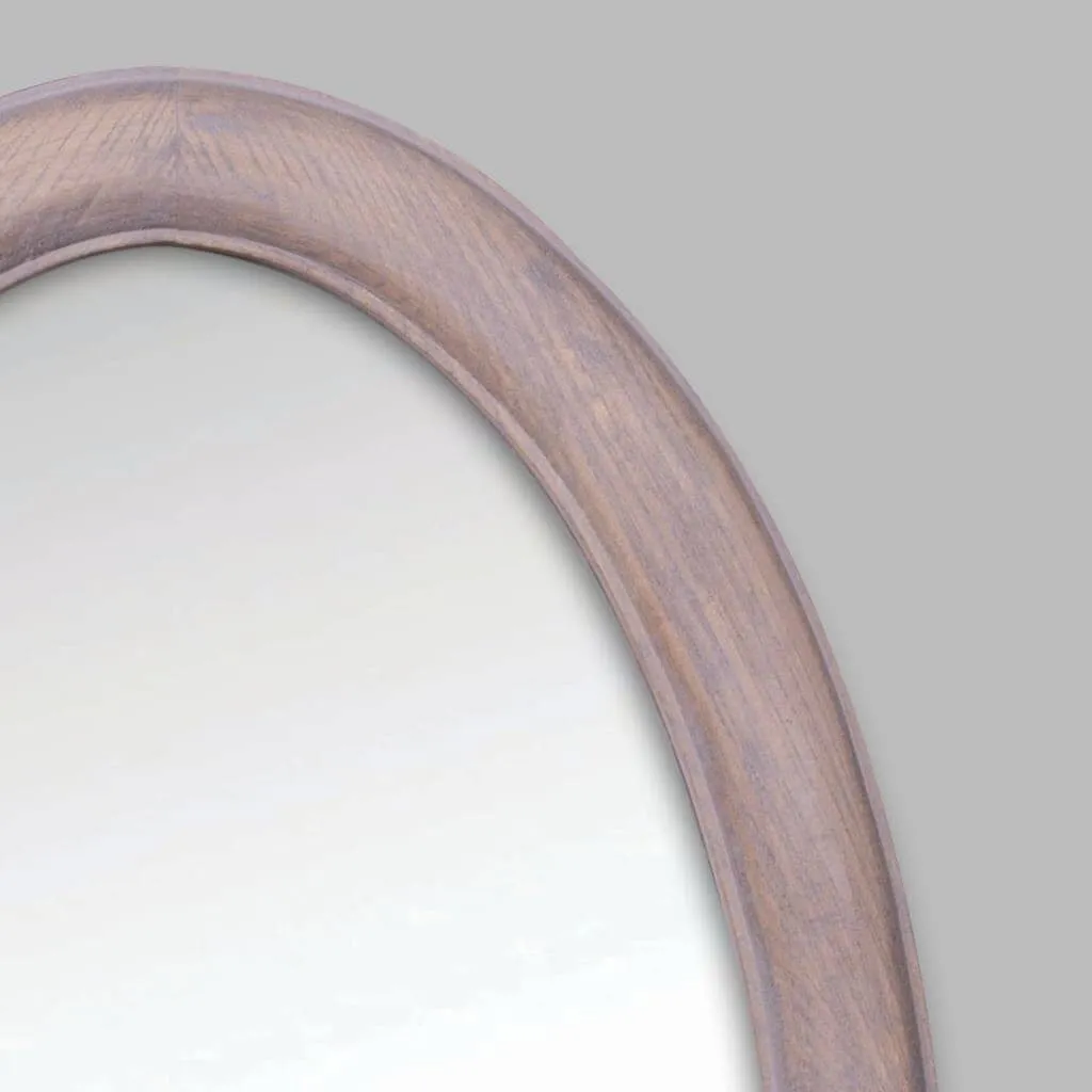 Liam Mirror - Oval Mirror in Antique Grey