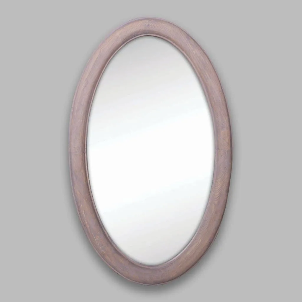Liam Mirror - Oval Mirror in Antique Grey