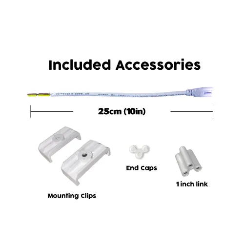 Linkable LED T8 8ft 144w 21,888 Lumen CLEAR LENS (NO RF) Quad-Row w/Mounting Hardware