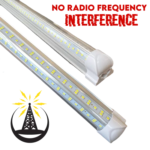 Linkable LED T8 8ft 144w 21,888 Lumen CLEAR LENS (NO RF) Quad-Row w/Mounting Hardware