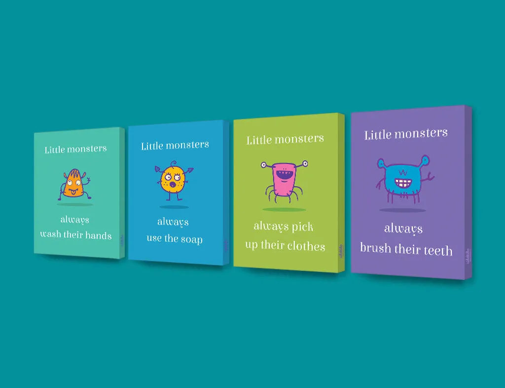 Little Monster Series Canvas Art <br> Use Soap