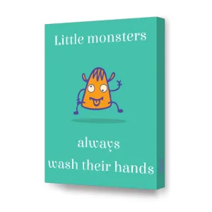 Little Monster Series Canvas Art <br> Wash Your Hands