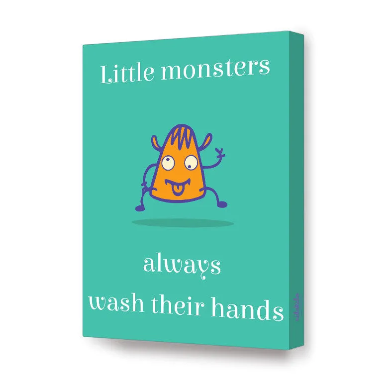 Little Monster Series Canvas Art <br> Wash Your Hands