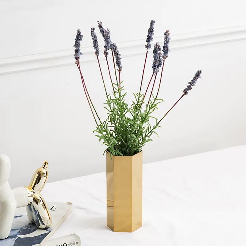 Modern Geometric Brass Plant Pot