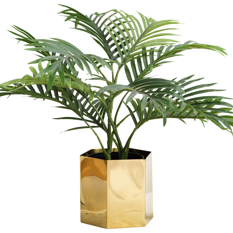 Modern Geometric Brass Plant Pot