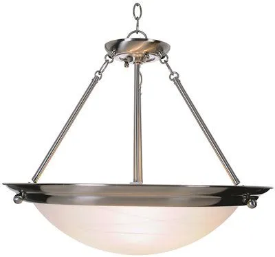 Monument Contemporary Pendant Brushed Nickel 21-1/2 X 18-3/4 Inch  Uses (2) 100-Watt Medium Base Incandescent Lamps