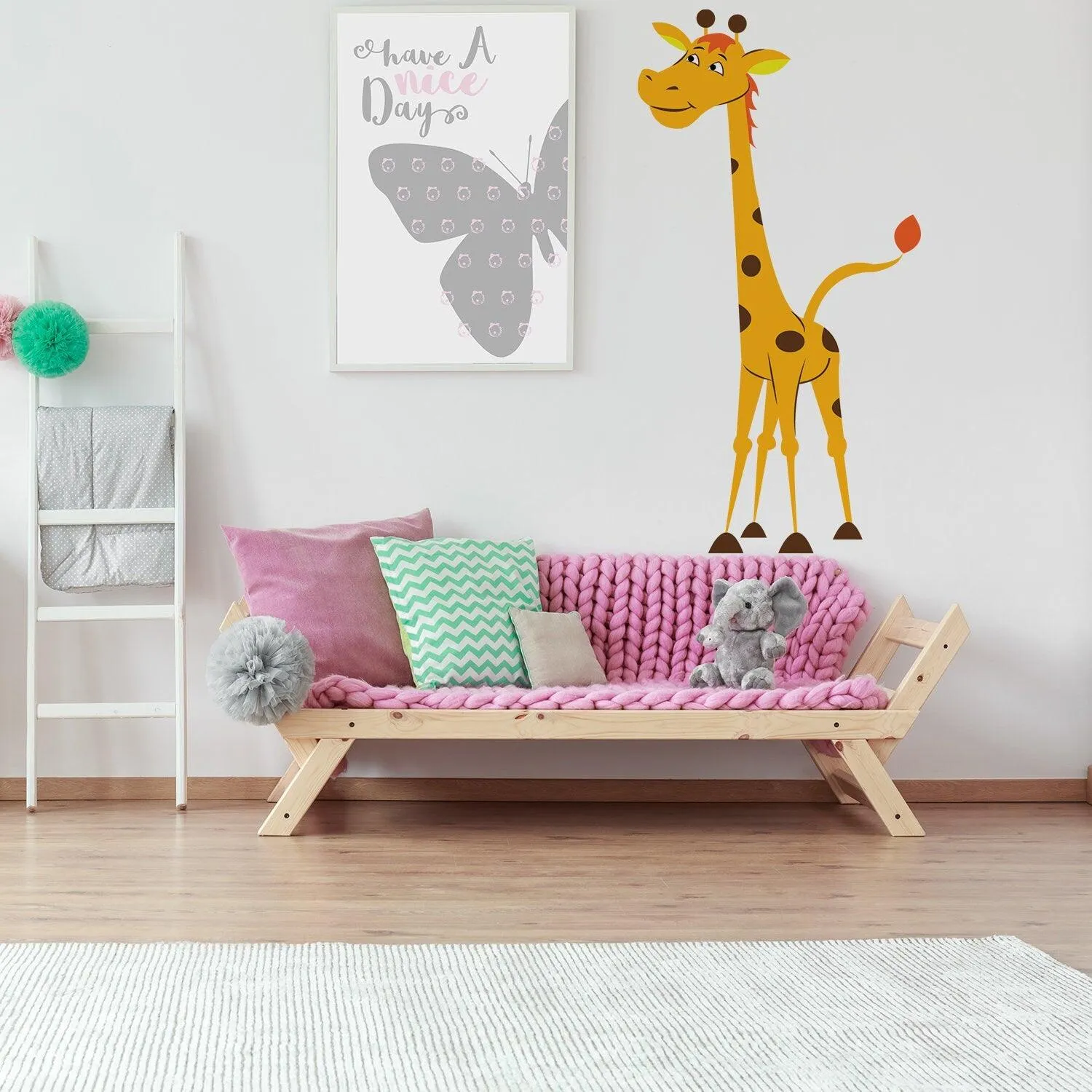Nursery Giraffe Vinyl Wall Sticker - Baby Art Cute Funny Gift Animal Decor Decal