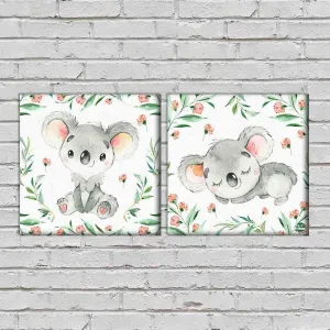 Nutcase Wall Art For Kids Room Stylish Panel Non-Fading Digital Painting for Children room, Bedroom Set of 2 - Cute koala