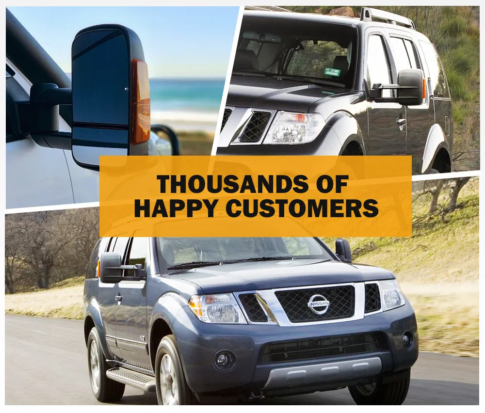 Pair Extendable Towing Side Mirrors for Nissan Pathfinder MY 2003-2013