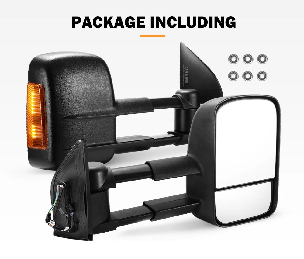 Pair Extendable Towing Side Mirrors for Nissan Pathfinder MY 2003-2013