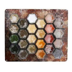 PANTRY SPICES | 24 Magnetic Jars Filled with Organic Spices   Rustic Wall Base