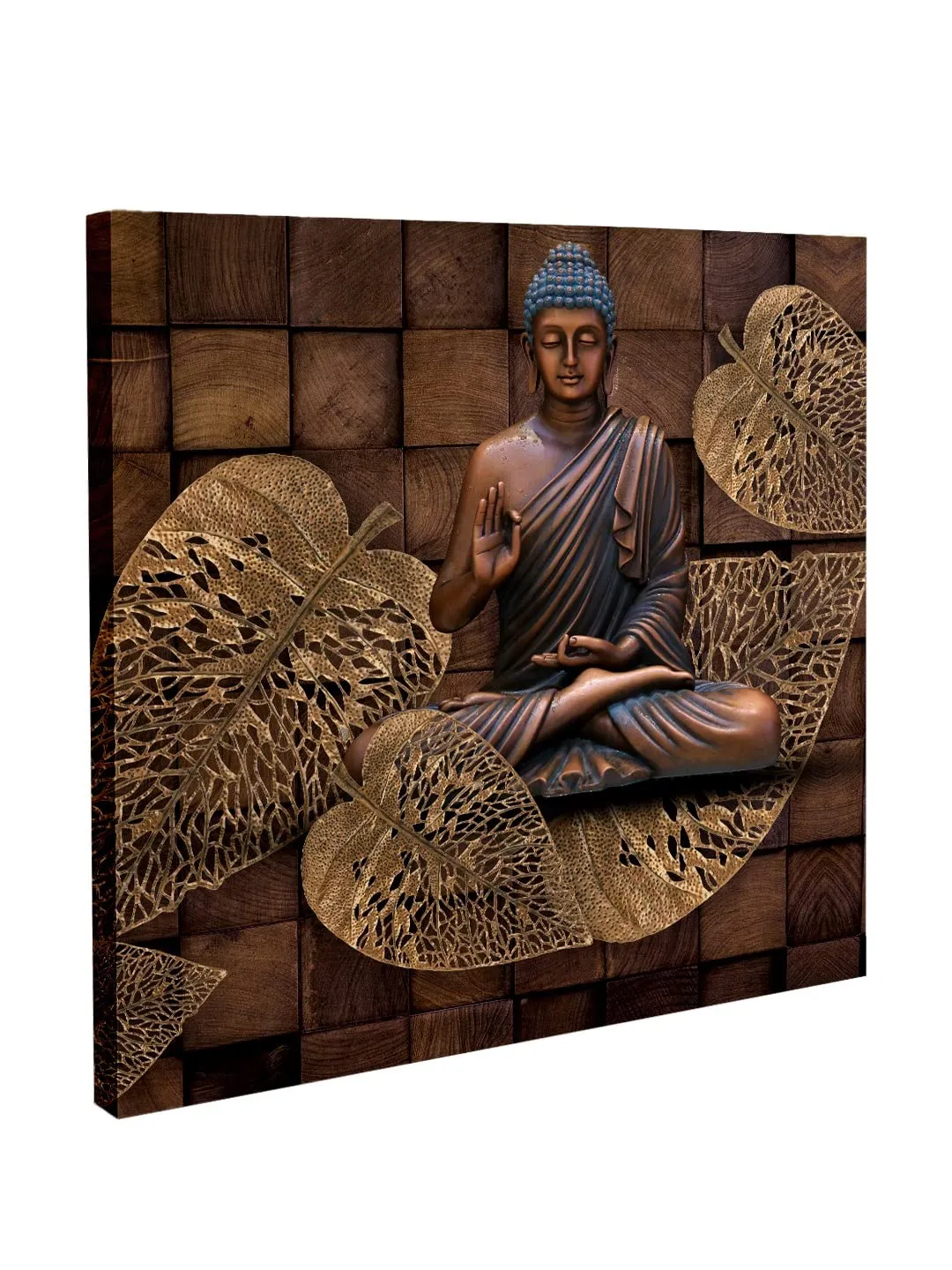 PAPER PLANE DESIGN Home Decor Buddha Large Size Canvas Framed Painting. Suitable for Living Room, Bedroom or Office. (24 INCH X 24 INCH, A),Wood