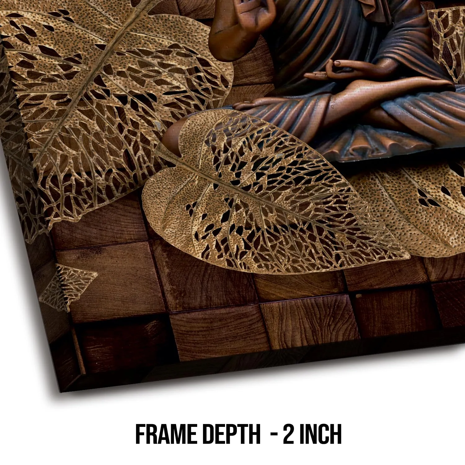 PAPER PLANE DESIGN Home Decor Buddha Large Size Canvas Framed Painting. Suitable for Living Room, Bedroom or Office. (24 INCH X 24 INCH, A),Wood