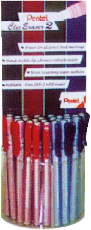 Pentel ZE11T Clic Eraser Pen Assorted Color Display of 48 Pcs
