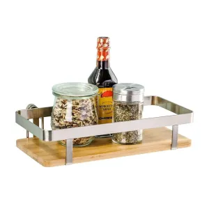 Premium Wall Mounted Kitchen Shelf Bamboo & Steel