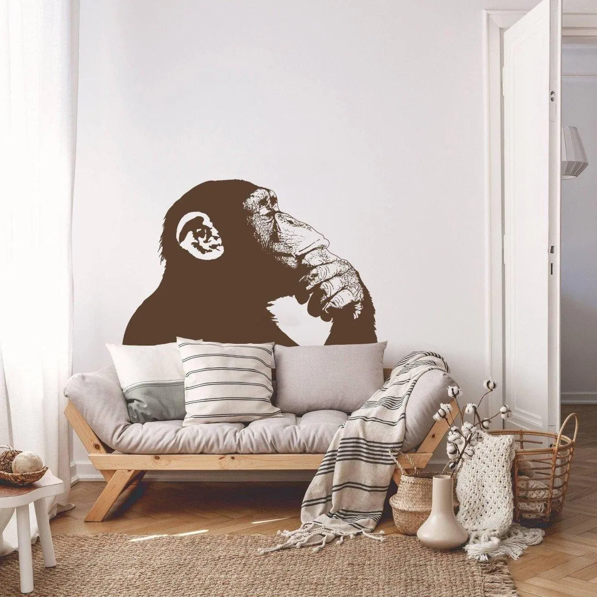 Primate Reflection Wall Sticker, Innovative Monkey Design Wall Vinyl Decal