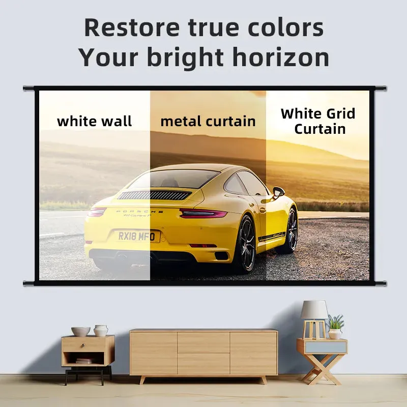 Projector Screen With Stand White Grid Anti-Light 2.0 Gain Canvas