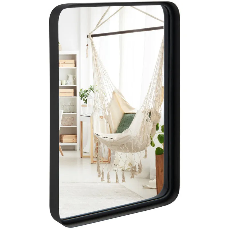 Rectangular Wall Mount Bathroom Mirror with Solid Steel Frame