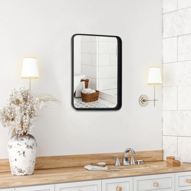 Rectangular Wall Mount Bathroom Mirror with Solid Steel Frame