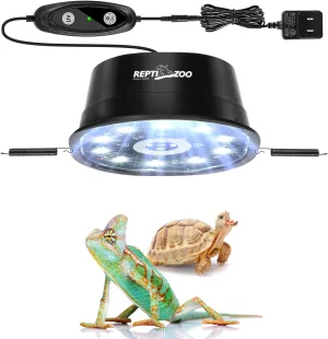 REPTI ZOO UVB Reptile Light with Dimming, UVB Reptile Heat Lamp with Controller, Adjustable UVB LED Basking Heat Bulb Fixture for Rainforest & Desert Reptiles Terrariums Tank