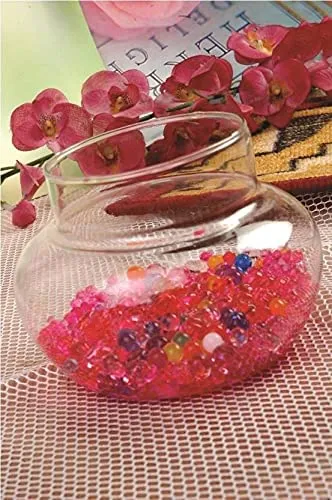 Rishabh Home Decoration Transparent Bubble Bowl | Rose Bowl Glass Vase, Decorating Item's | Artificial Flowers Candy Jar Money Plant Lucky Bamboo Bowl Without Flowers/Plants (Clear) (4 inchi, 1)