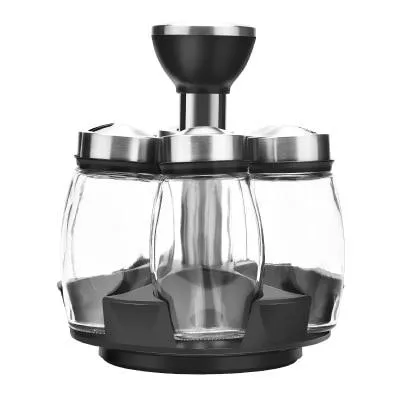 Rotating Glass Seasoning Jars
