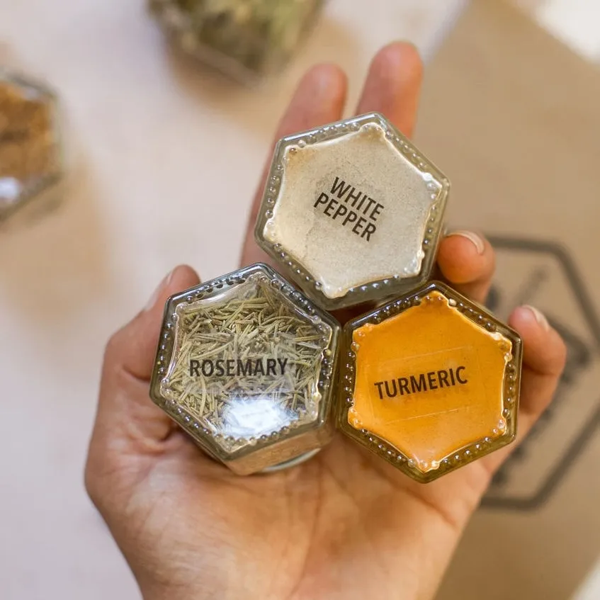 SAMPLE BUNDLE: 6 Small and 6 Large Magnetic Spice Jars