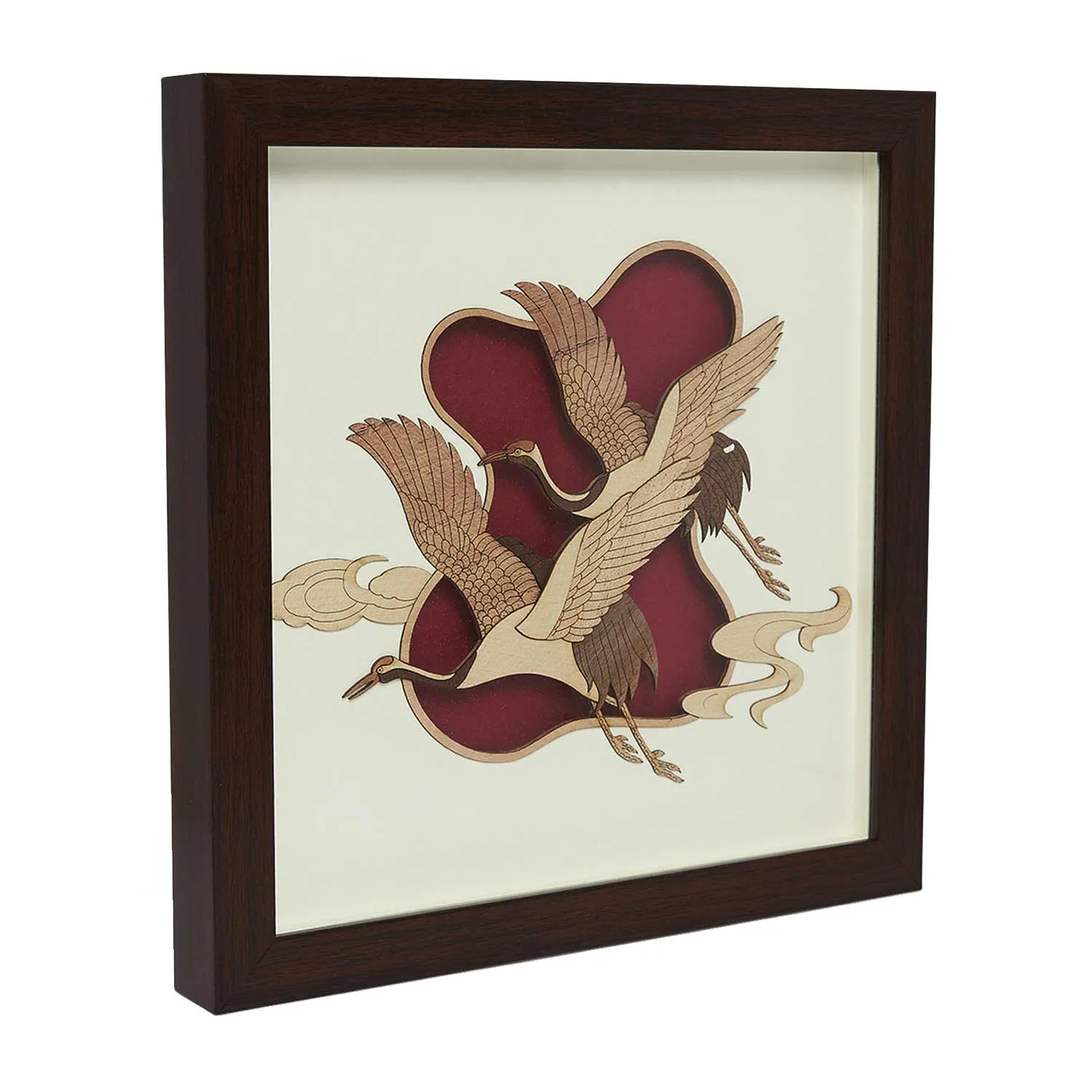 Saras Birds Wood Art Frame 10 in x 10 in