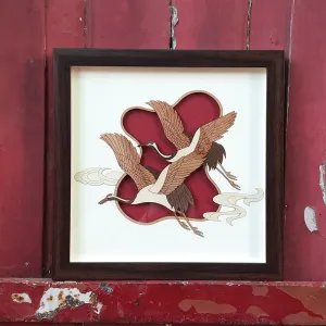 Saras Birds Wood Art Frame 10 in x 10 in