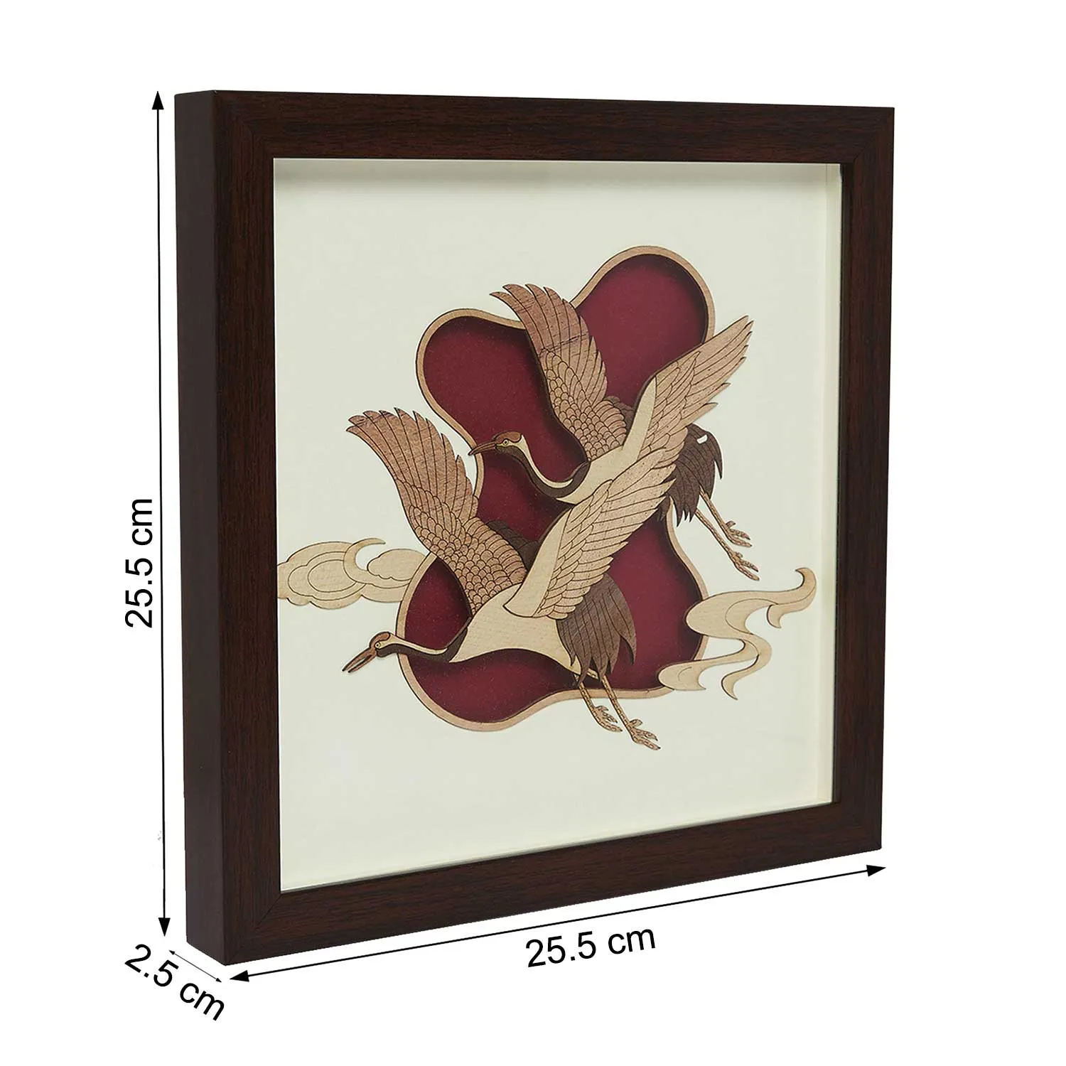 Saras Birds Wood Art Frame 10 in x 10 in