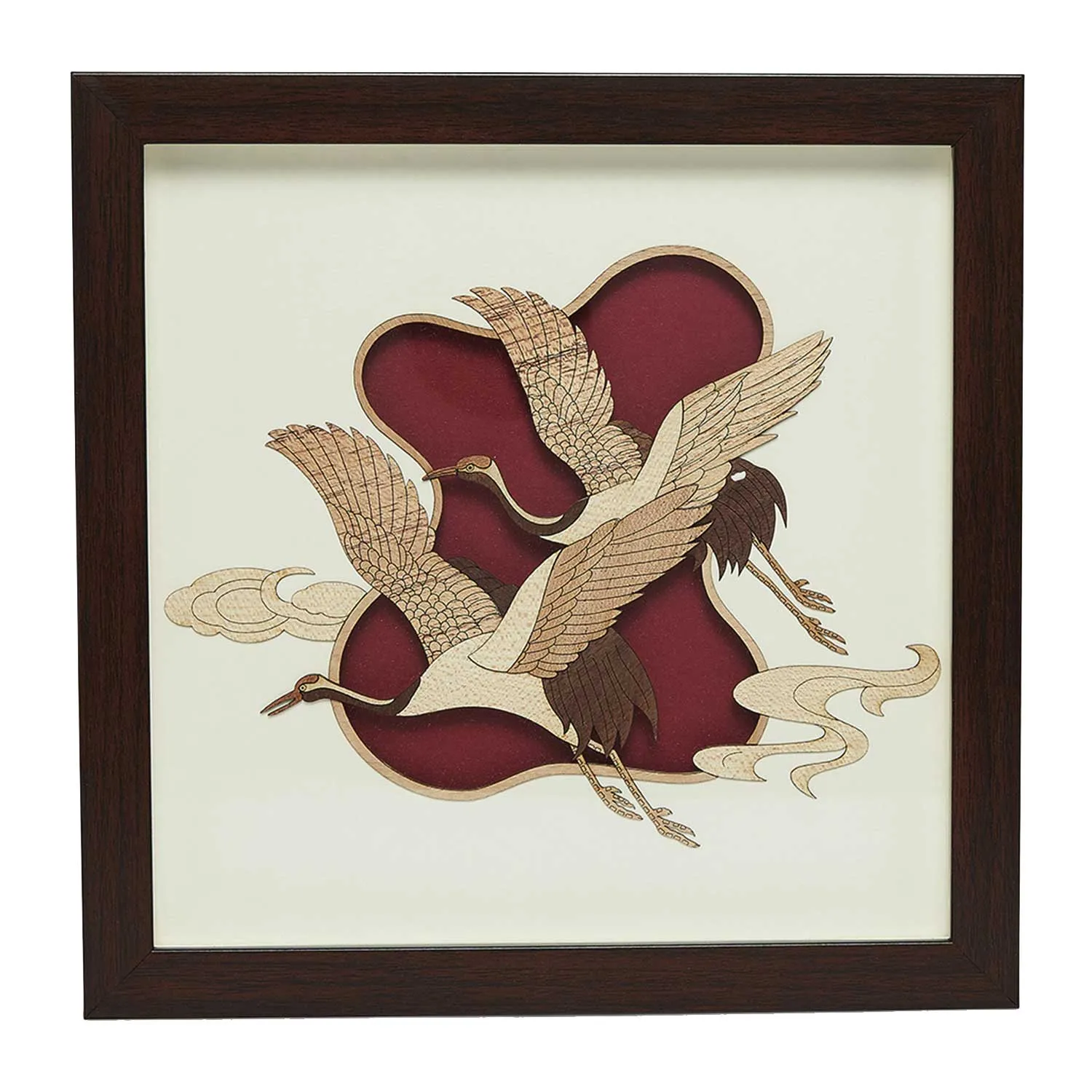 Saras Birds Wood Art Frame 10 in x 10 in