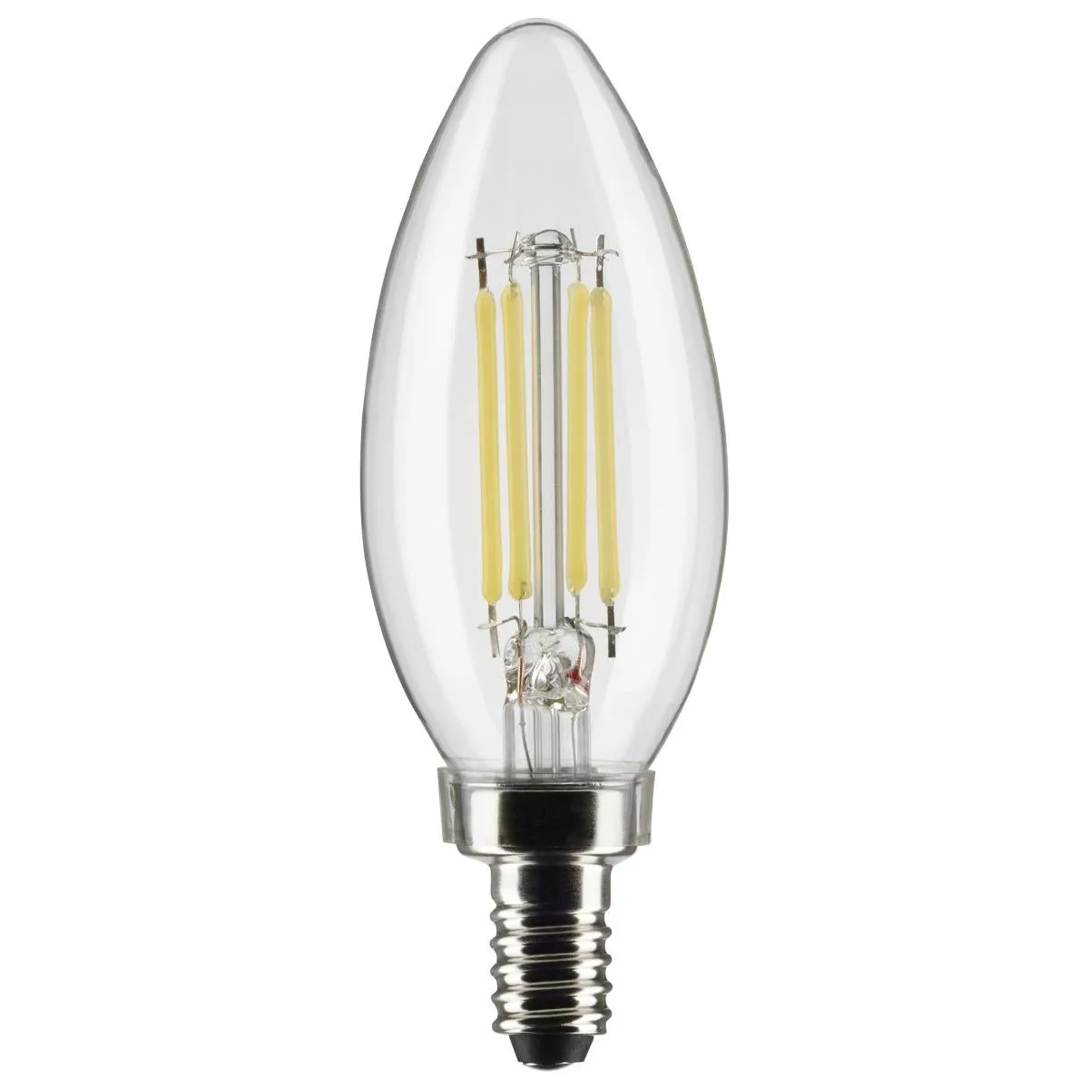 Satco LED 60W Equivalent Torpedo Bulb – 5.5W – E12 Candelabra Base – Clear – 2700K