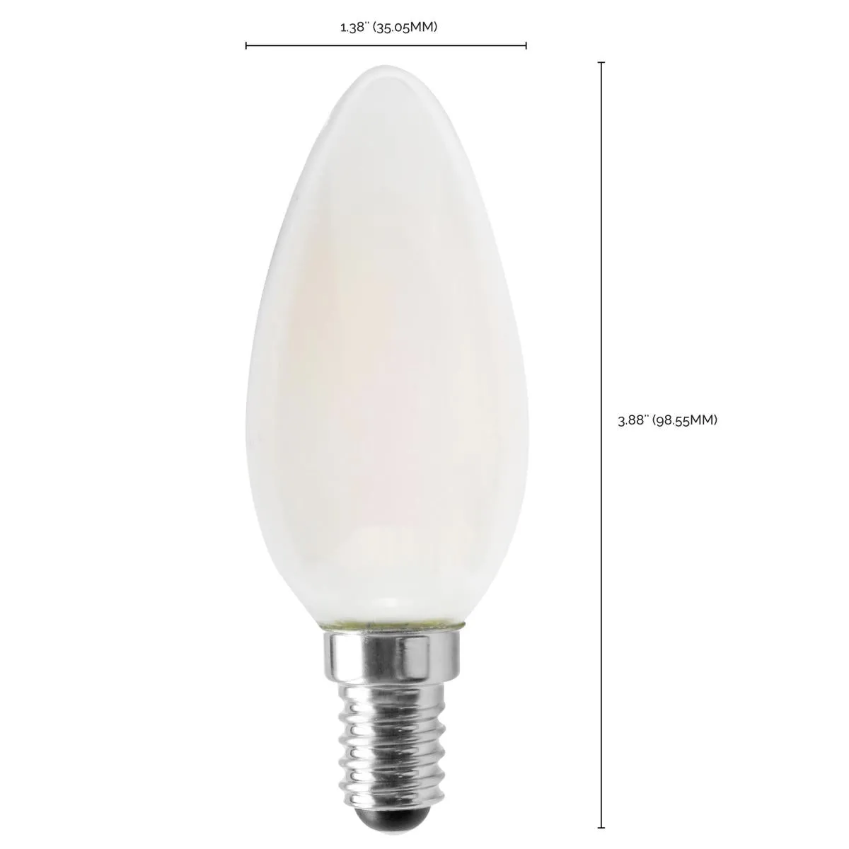 Satco LED European 40W Equivalent Torpedo Bulb – 4.5W –  E14 Euro Base – Frosted – Warm White – 3000K