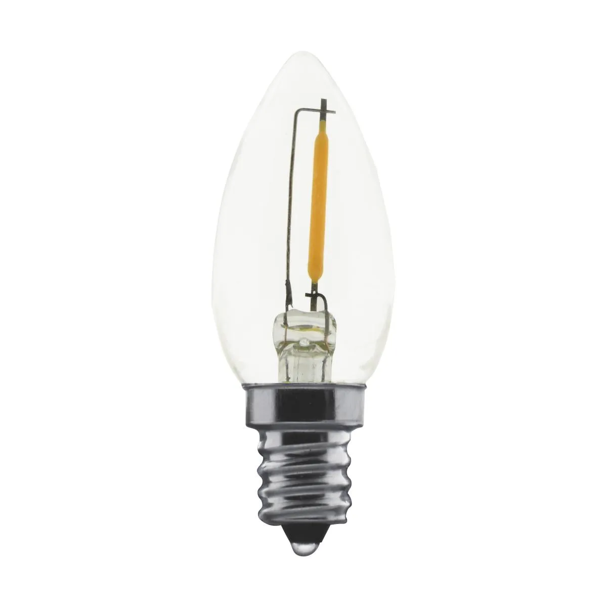 Satco LED Night Light Bulbs – 0.7W – 7W Incandescent Equivalent – E12 Base – Clear – 2700K – Pack of 2