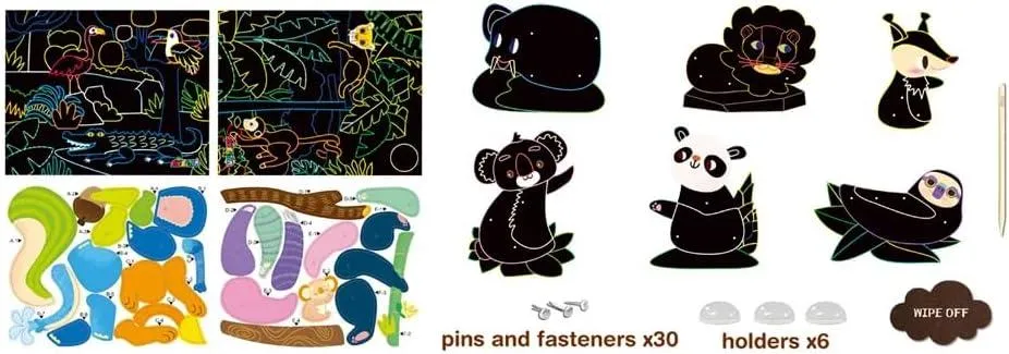 Scratch Greeting Cards- Jungle Animals