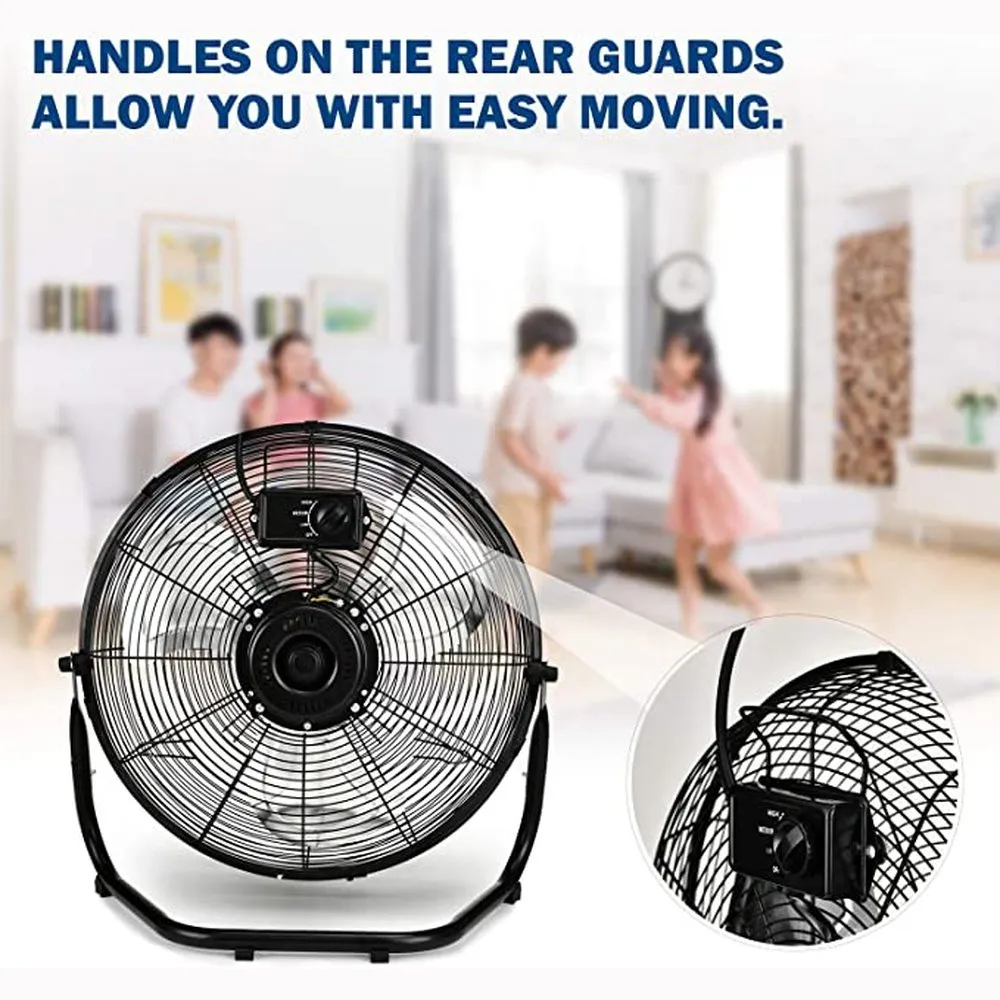 Simple Deluxe 18 Inch 3-Speed High Velocity Heavy Duty Metal Industrial Floor Fans