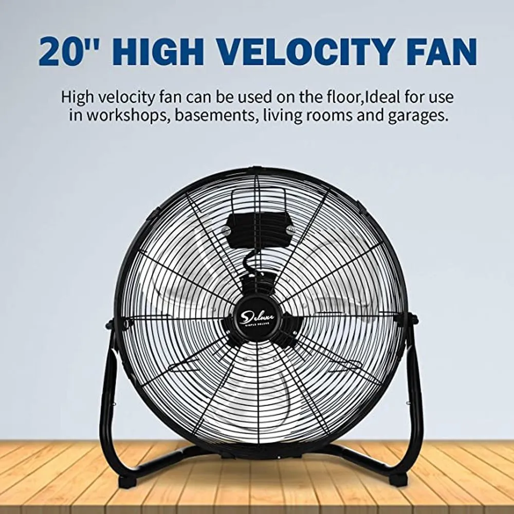 Simple Deluxe 18 Inch 3-Speed High Velocity Heavy Duty Metal Industrial Floor Fans