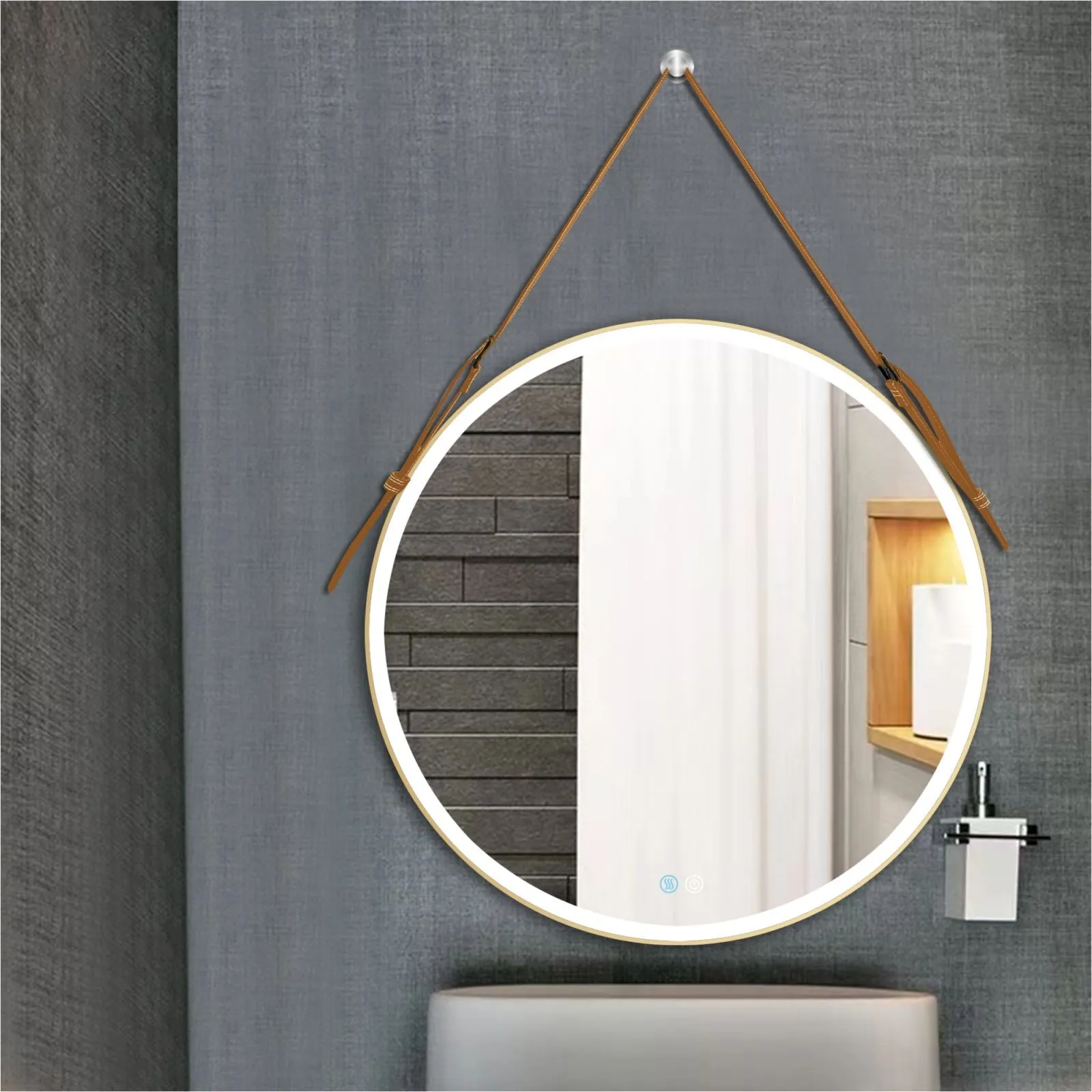 Smart Dimmable Round LED Bathroom Mirror with Anti-Fog and Adjustable Lighting, 28 & 32 Inch