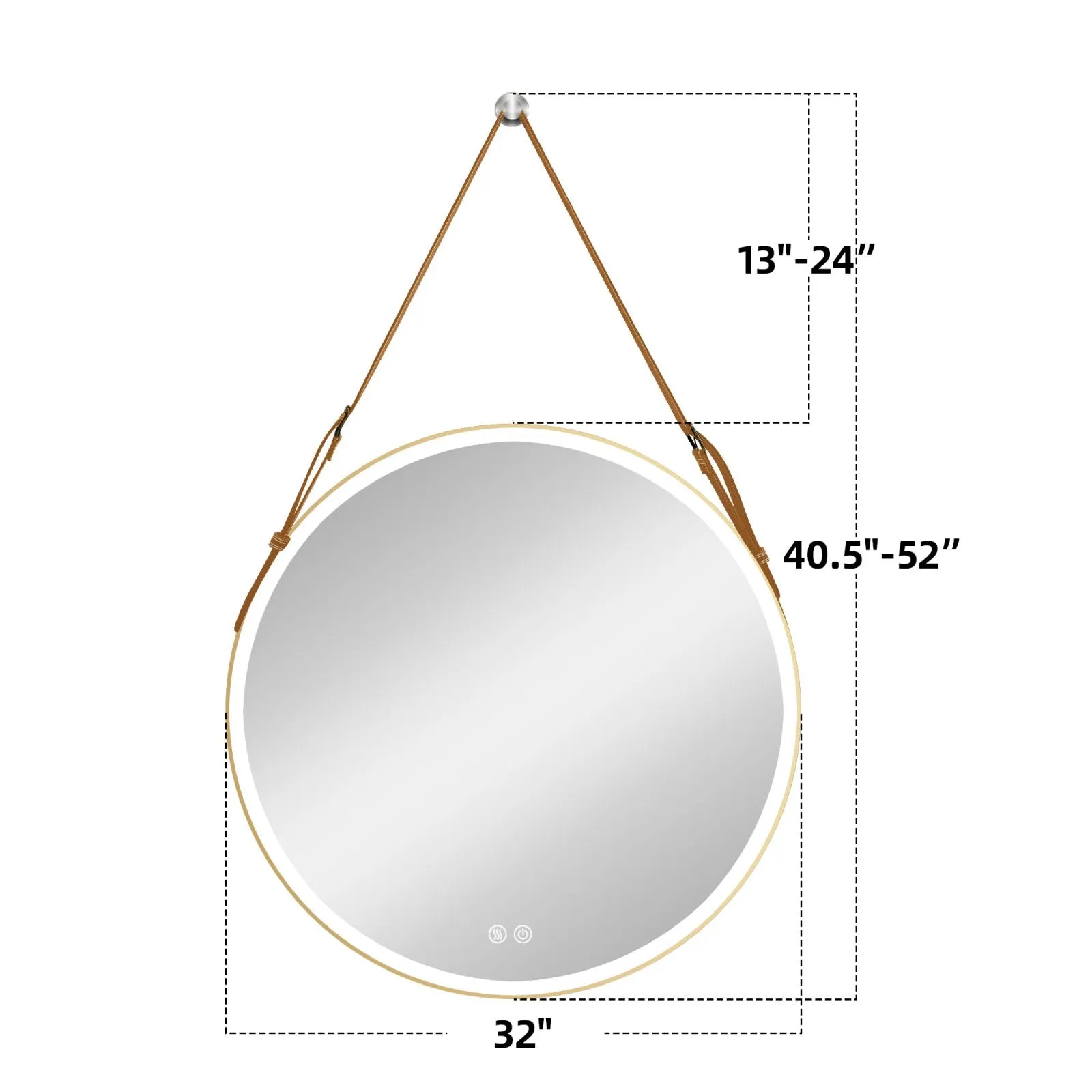 Smart Dimmable Round LED Bathroom Mirror with Anti-Fog and Adjustable Lighting, 28 & 32 Inch