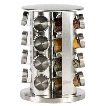 Spice Carousel 16 Jar Revolving Spice Rack Stainless Steel