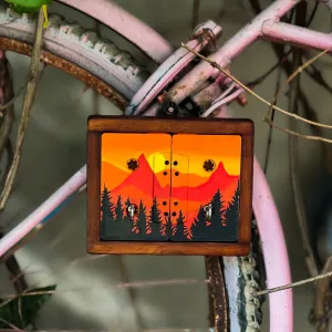 Sunset Mini Key Keyholder | Upcycled | Audio tapes |  Wanderlust | Handcrafted