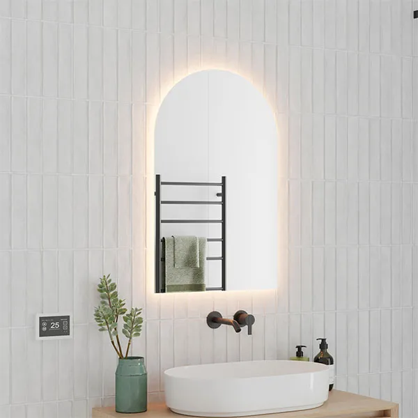 Thermogroup Backlit Arch Shape LED Mirror 500x800 with Warm or Cool Light and Demister